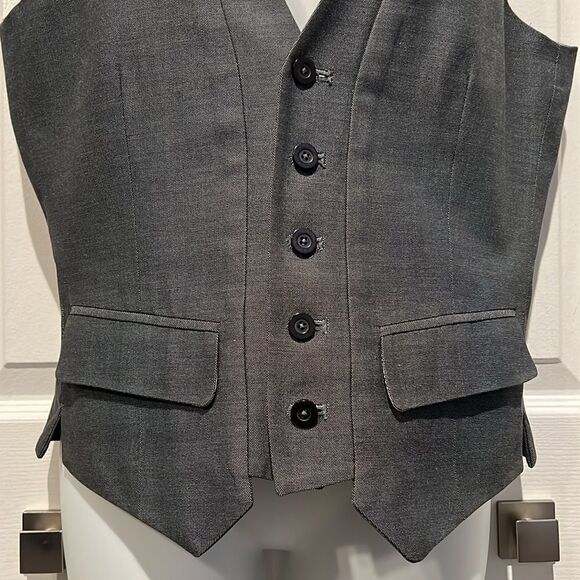 Guess Unisex Charcoal Grey Lined Button Closure Vest Size XS - Picture 3 of 14